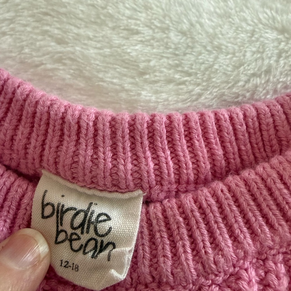 BIRDIE BEAN Love Pinky Chunky Knit Sweater 12-18 Mths Baby Girl - Picture 3 of 3